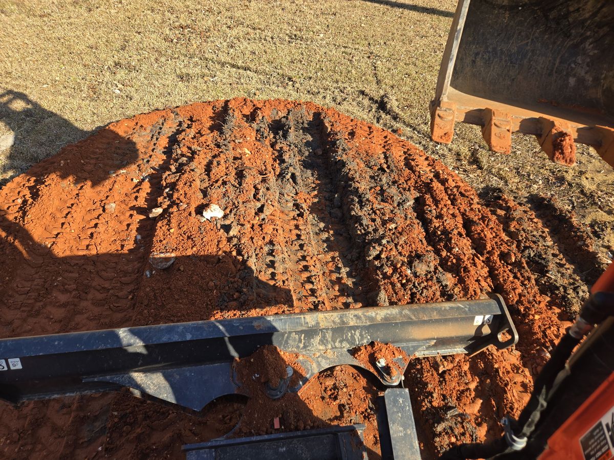 Dirt spread and tracked in.